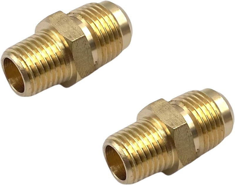 Bumugufu 6 Pcs 3/8 Inch Flare x 1/4 Inch Male NPT Tube Fittings,3/8" Flare to 1/4" NPT Brass Half-Union Gas Adapter for Propane,Refrigeration, Instrumentation and Hydraulic Systems - Image 5